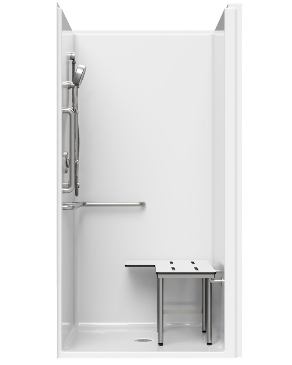 Single-Piece Transfer Shower with Return Flange